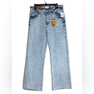 Kensie The Kaya High Rise Wide Leg Pearl Jeans